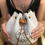 Upcycled Hermes Dust Bag-Bucket Bag