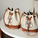 Upcycled Hermes Dust Bag-Bucket Bag