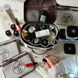 Upcycled Hermes Dust Bag-Cosmetic Bag Kit