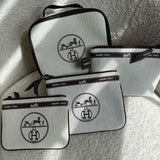 Upcycled Hermes Dust Bag-Cosmetic Bag Kit