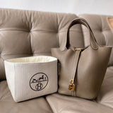 Upcycled Hermes Dust Bag-Picotin Organizer