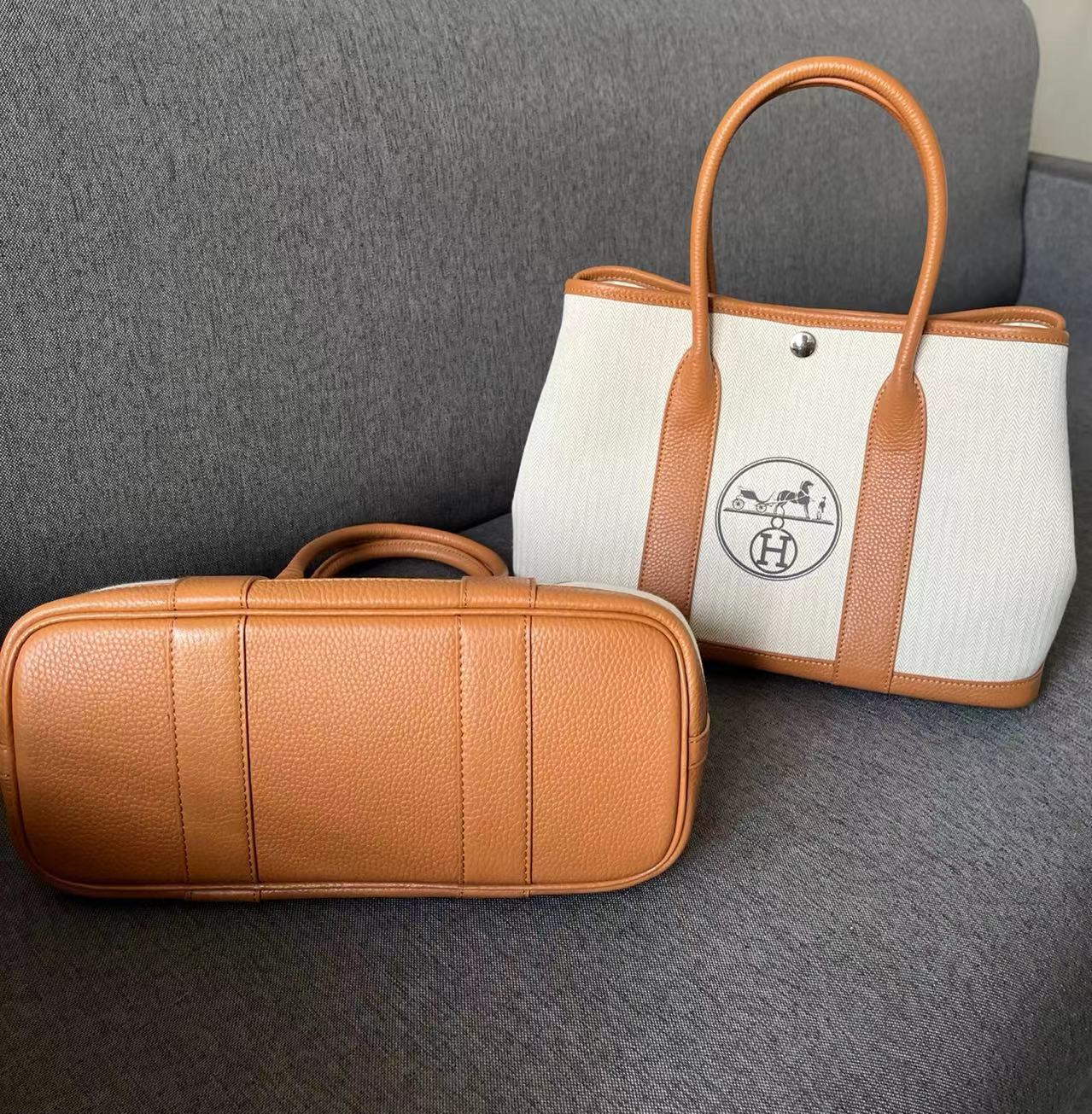 Hermes Garden Party 30 - Etoupe (full canvas) <priced down from $2,300!!!>,  Luxury, Bags & Wallets on Carousell