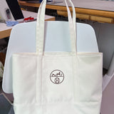Upcycled Hermes Dust Bag-White Tote Bag