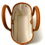 Upcycled Hermes Dust Bag-Garden Party Mini-Leather