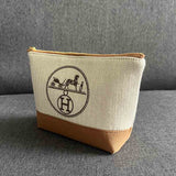 Upcycled Hermes Dust Bag-Zipper Pouch