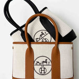 Upcycled Hermes Dust Bag-Garden Party Mini-Leather